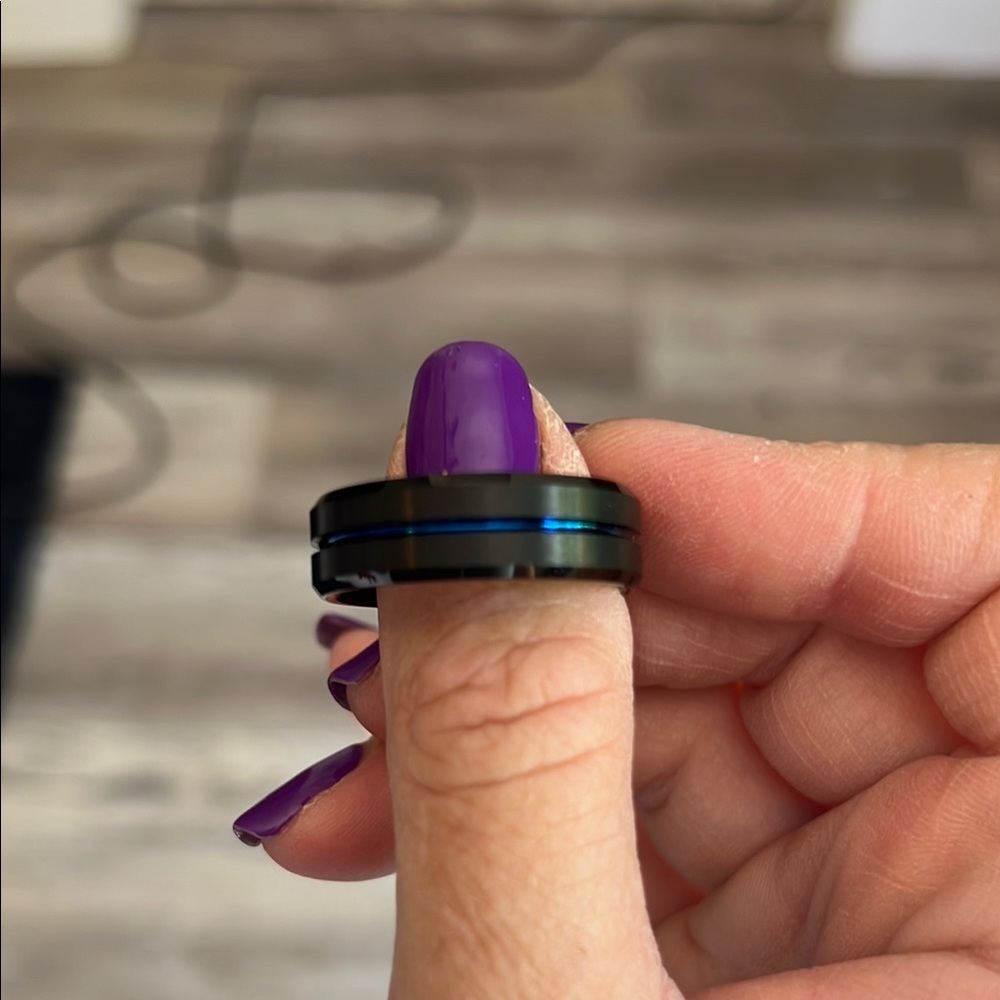 Elegant Black and Blue Jewelry Ring Accessory